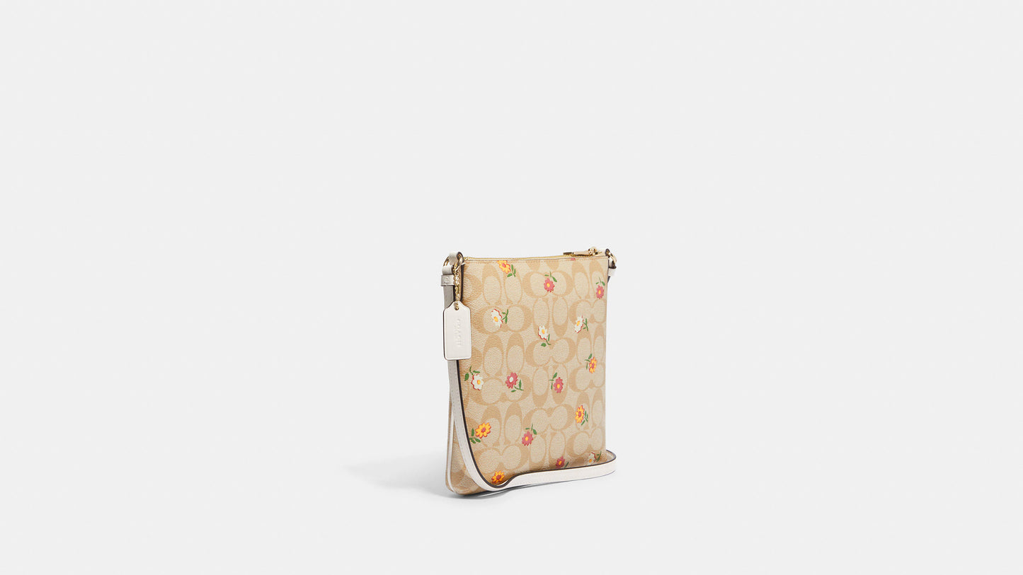Mini Rowan File Bag In Signature Canvas With Nostalgic Ditsy Print