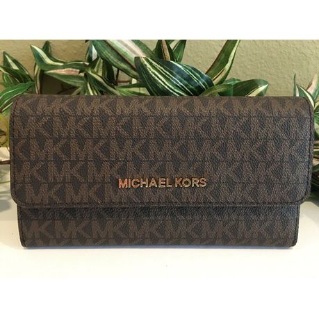 Michael Kors Jet Set Travel LG Tri-Fold Wallet - Brown