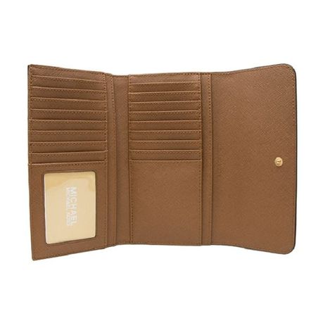 Michael Kors Jet Set Leather LG Trifold Wallet - Brown