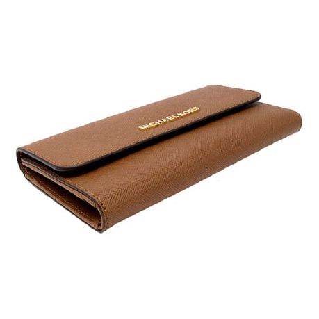 Michael Kors Jet Set Leather LG Trifold Wallet - Brown