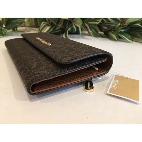 Michael Kors Jet Set Travel LG Tri-Fold Wallet - Brown