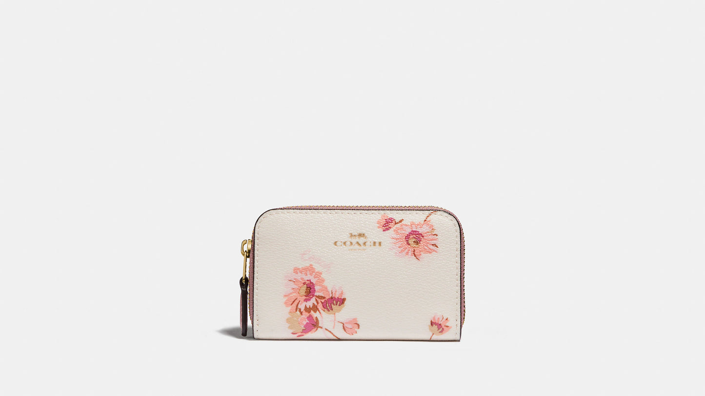 Zip Around Coin Case With Multi Floral Print