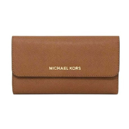 Michael Kors Jet Set Leather LG Trifold Wallet - Brown